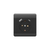 (NEW3-E) Pərdəli elektrik yuvası, 16А+ USB İkili A+С, 5В/2,1А, qara