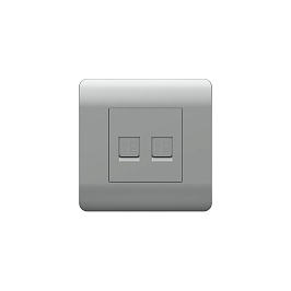 (NEW3-E) Kompyuter yuvası 2хRJ45, Gümüşü