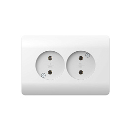 (NEW3-E) Pərdəli elektrik yuvası İkili, 16А, ağ