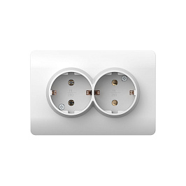 (NEW3-E) Pərdəli elektrik yuvası İkili, 16А, ağ